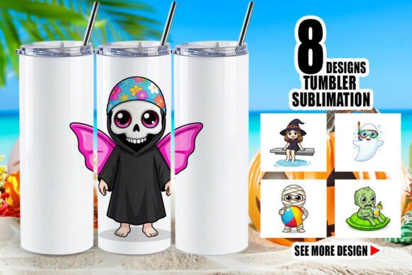 Download Summer Halloween Pool Tumbler Wrap PNG - Pool tumbler Collection