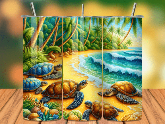 Download Tropical Beach Sea Turtle Tumbler Wrap - Sea turtle tumbler Collection