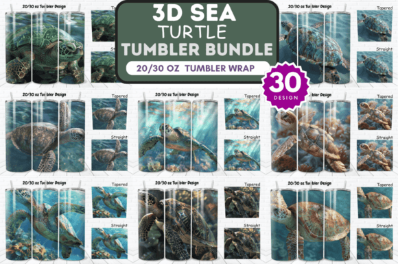 Download 3D Sea Turtle Tumbler Wrap Bundle - Sea turtle tumbler Collection