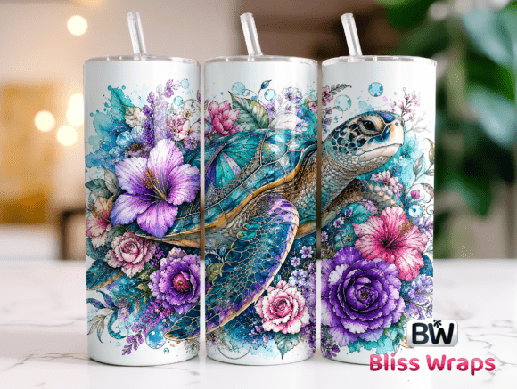 Download Sea Turtle Tumbler Wrap PNG - Sea turtle tumbler Collection