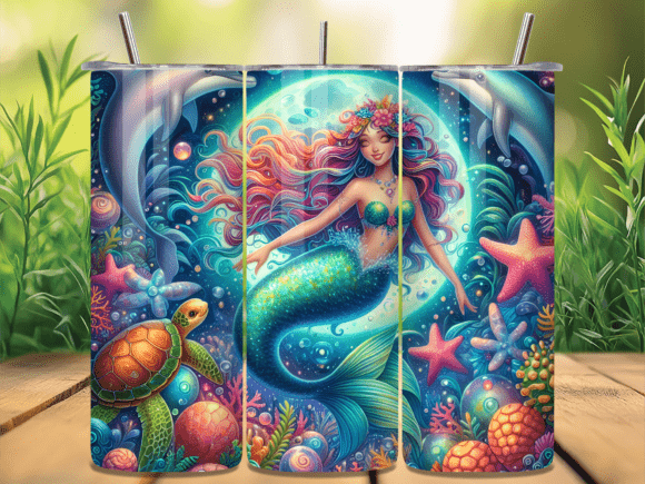 Download Tropical Mermaid Sea Turtle Tumbler Wrap - Sea turtle tumbler Collection