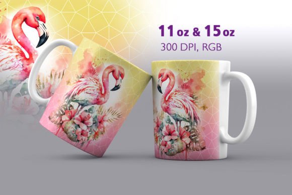 Download Watercolor Flamingo Mug Sublimation - Premium Resources