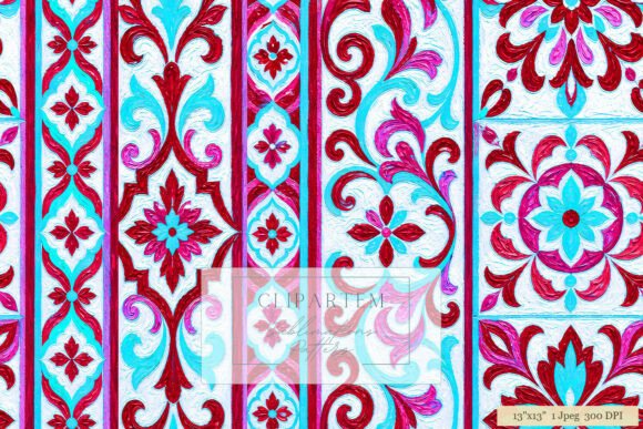 Download Boho Damask Tile Magenta Turquoise Art - Premium Bundle
