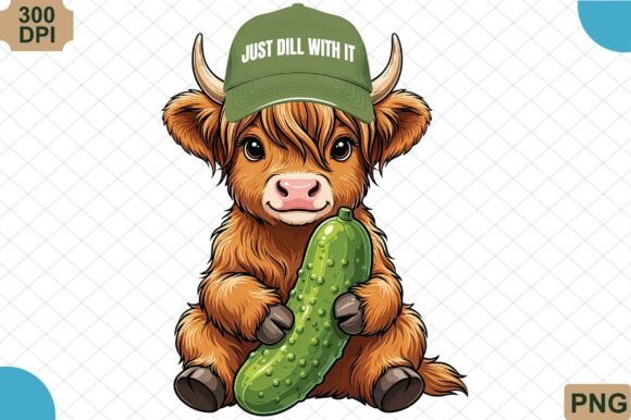 Download Funny Highland Cow Pickle Hat Png - Funny highland cow Collection