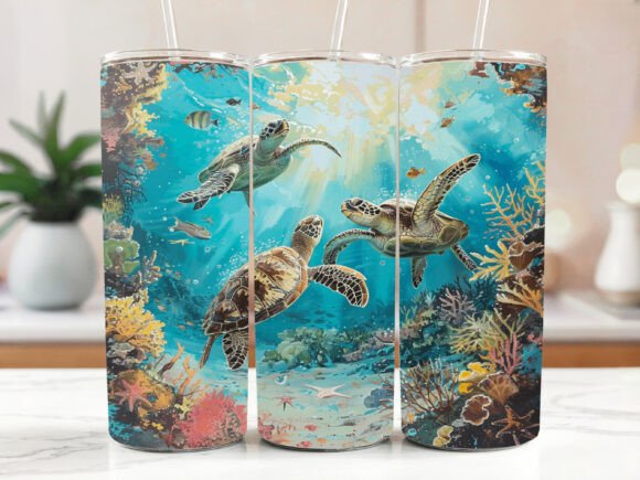 Download Cute Sea Turtle Tumbler Wrap 20 Oz - Sea turtle tumbler Collection